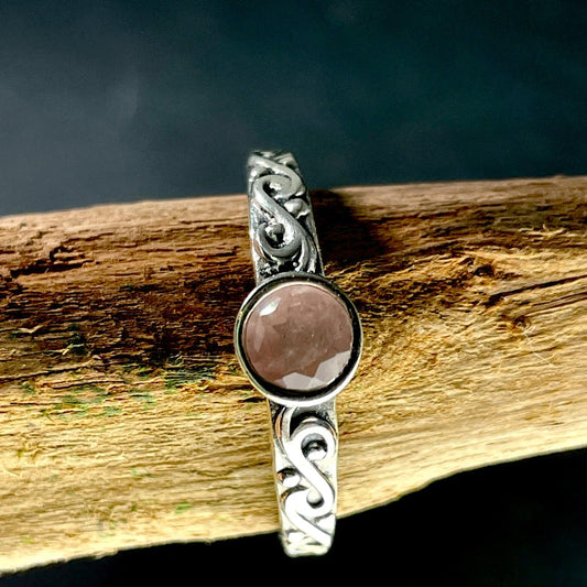 Fantasy Faceted Rose Quartz Ring || .925 Sterling Silver || Brazil-Nature's Treasures