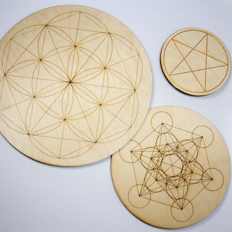 Flower of Life Birch Wood Spirit Grid- Small-Nature's Treasures