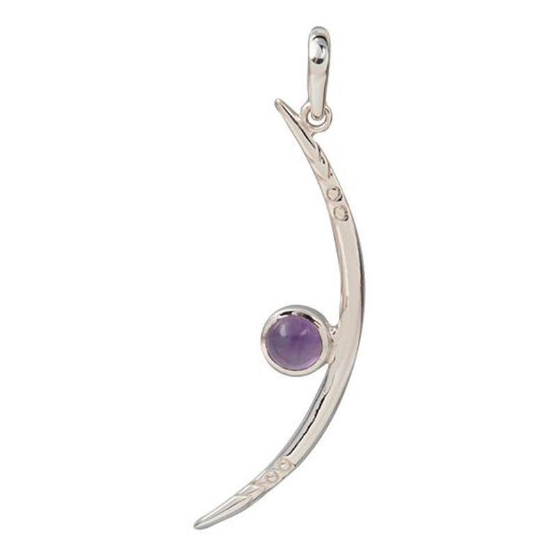La Luna Moon Amethyst Pendants || .925 Sterling Silver-Nature's Treasures