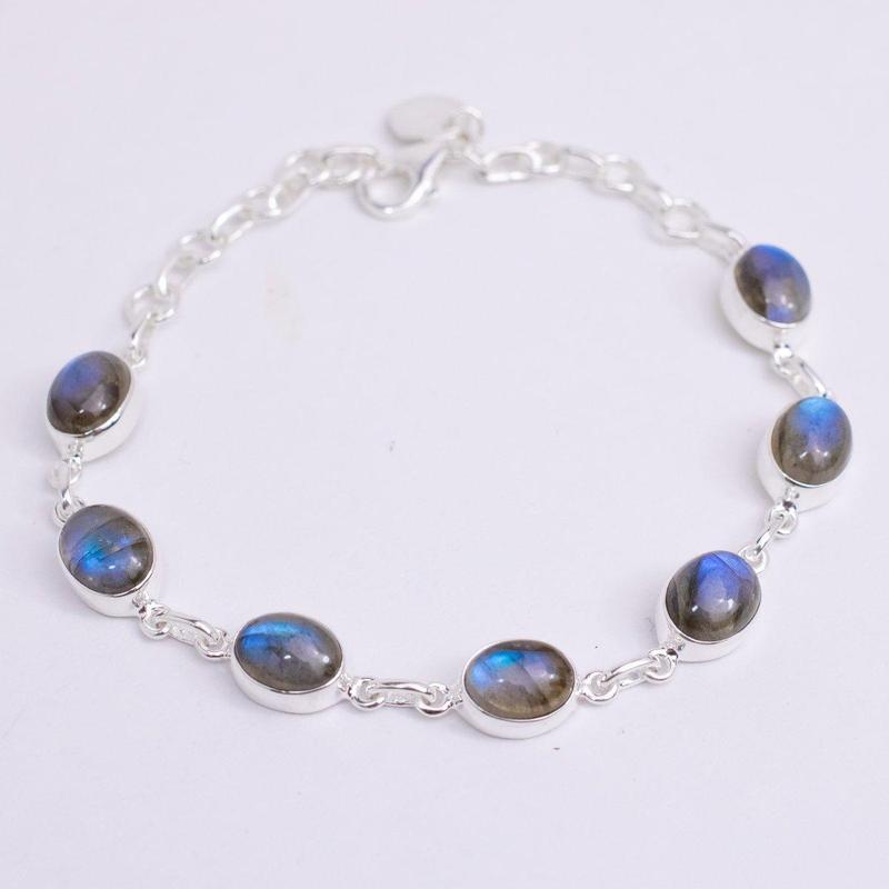 Labradorite Oval Bracelet Sterling Silver-Nature's Treasures