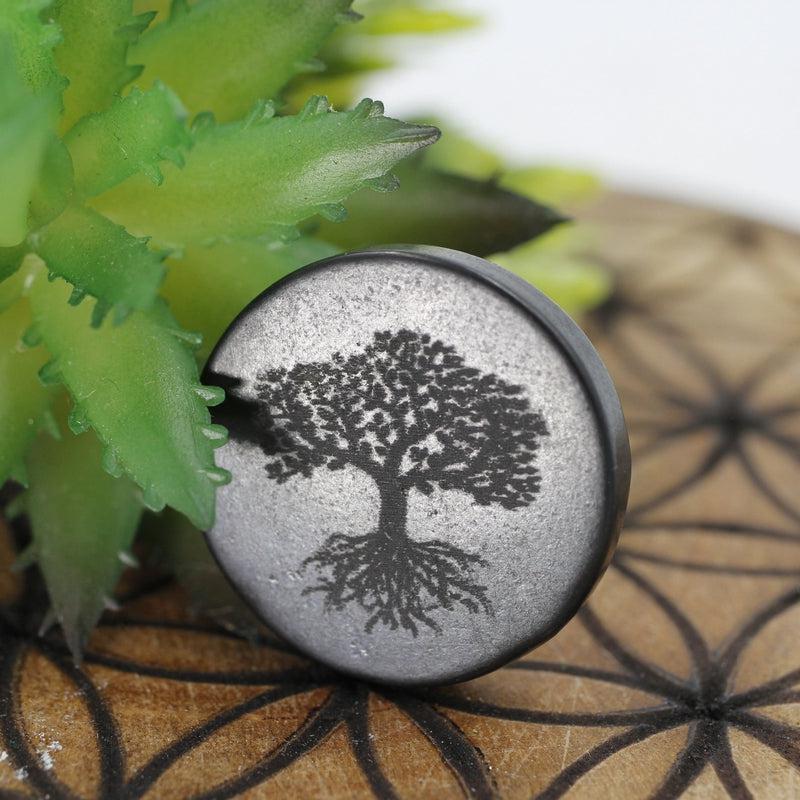 Laser Etched Shungite EMF Protection Disk || Tree Of Life || Russia