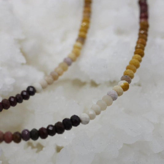 Mookaite Jasper Dainty Faceted Necklace || .925 Sterling Silver-Nature's Treasures