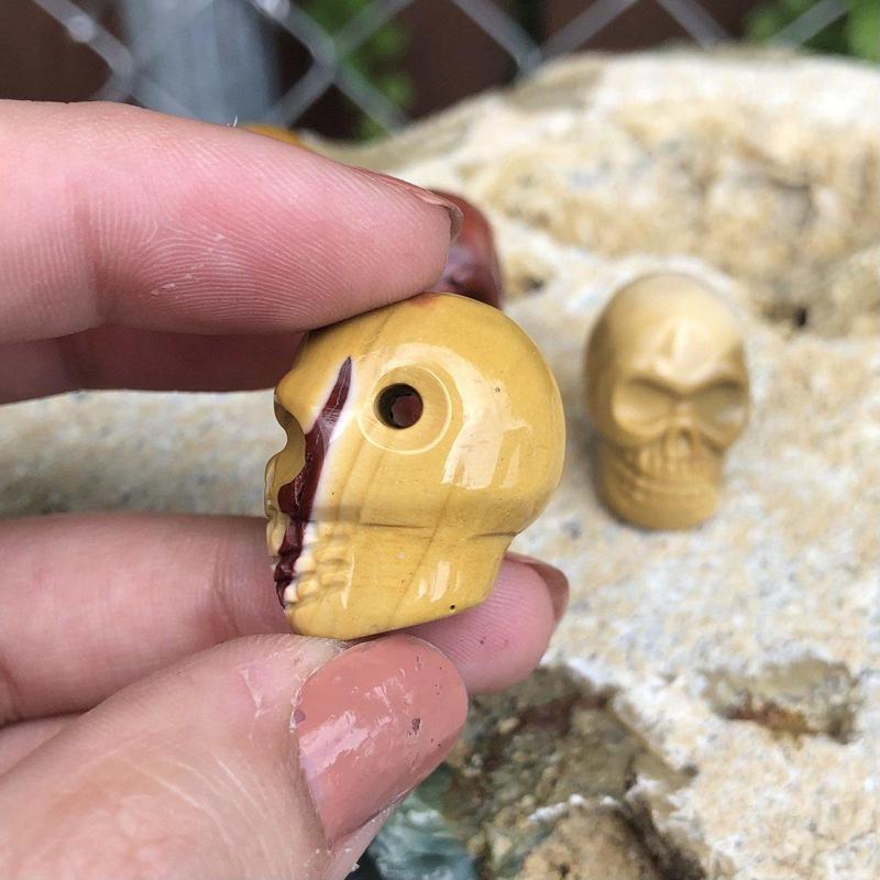Mookaite Jasper Skull Drilled Pendant - Mini-Nature's Treasures