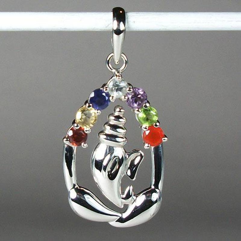 Multi-Faceted Chakra Ganesh Pendants || .925 Sterling Silver-Nature's Treasures