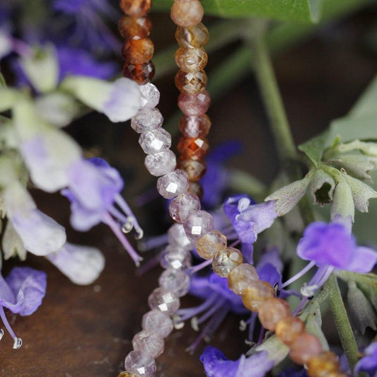 Multi Mauve Purple Pink Spinel Dainty Faceted Necklace 2MM || .925 Sterling Silver-Nature's Treasures