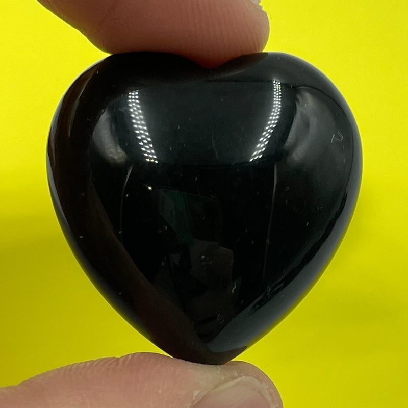 Natural Black Obsidian Glass Pocket Hearts 30 MM || Protection, Grounding || Mexico-Nature's Treasures