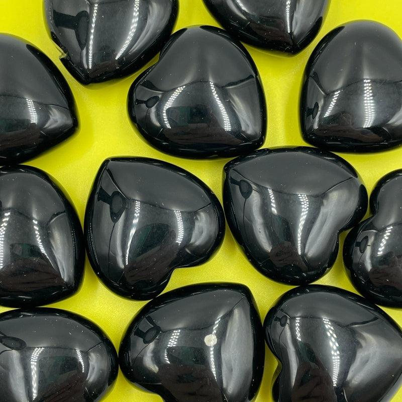 Natural Black Obsidian Glass Pocket Hearts 30 MM || Protection, Grounding || Mexico-Nature's Treasures