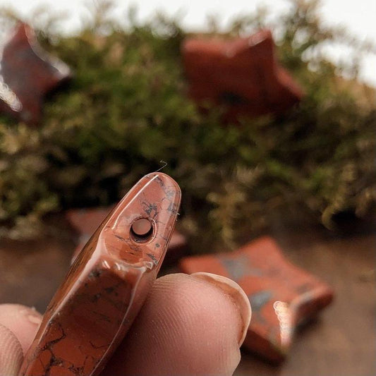Natural Brecciated Red Jasper Star Pendant || Grounding, Focus || Brazil-Nature's Treasures