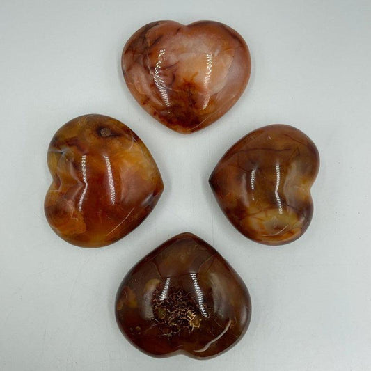 Natural Carnelian Puff Hearts || Creativity, Confidence, Grounding || Madagascar-Nature's Treasures