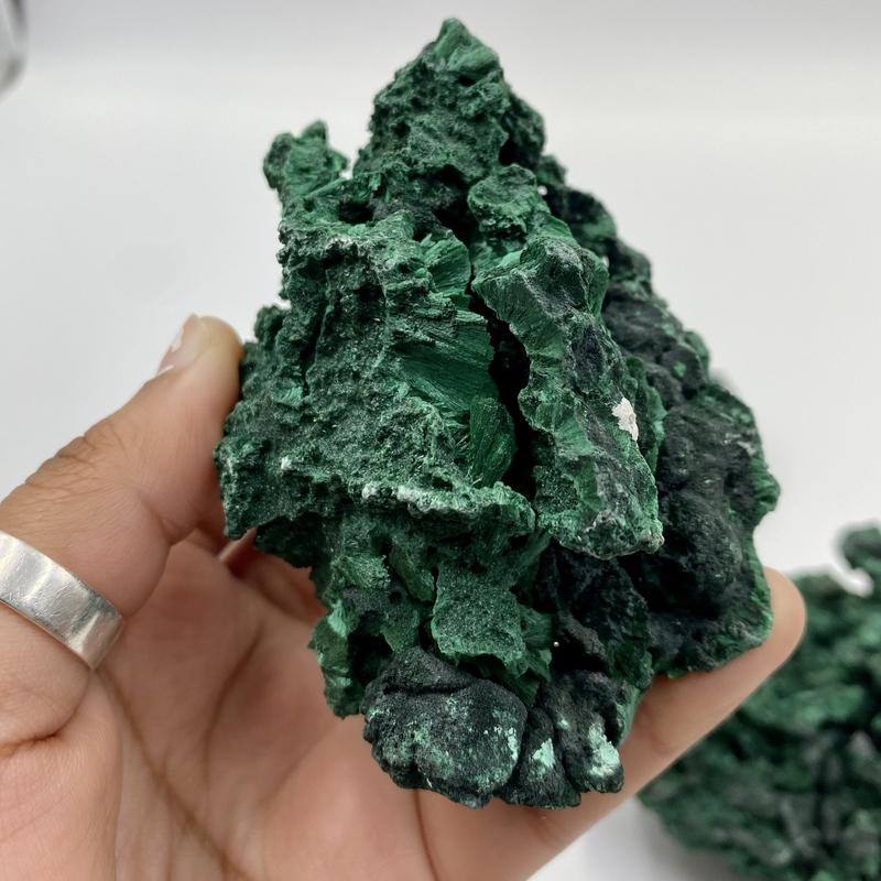 Natural Fibrous Malachite Cluster || Transformation, Emotional Blockages, Cleansing One's Energy || Medium || From Shaba Province, Zaire-Nature's Treasures