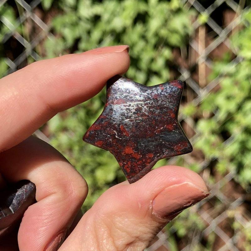 Natural Hematite and Red Jasper Star Carvings || Grounding, Protection || South Africa-Nature's Treasures