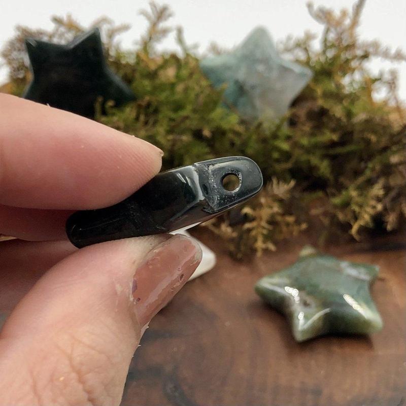 Natural Moss Agate Star Pendant || Balance, Awareness || Brazil-Nature's Treasures