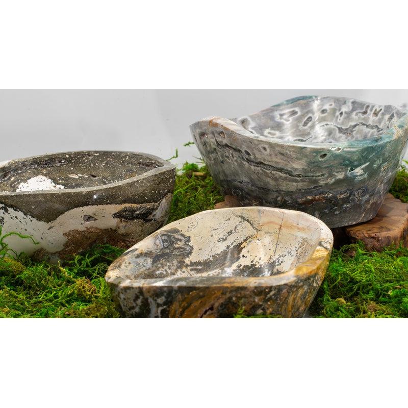Natural Ocean Jasper Round Bowls || Jumbo || Purification, Spiritual Awakening || Madagascar-Nature's Treasures