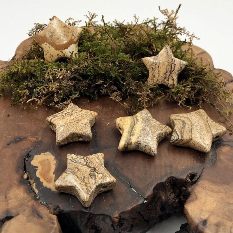 Natural Picture Jasper Star Pendant || Grounding, Focus, Spiritual Growth || Brazil-Nature's Treasures