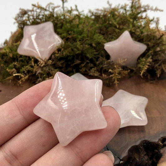 Natural Rose Quartz Star Carvings || Self-Love, Emotional Healing || Brazil-Nature's Treasures