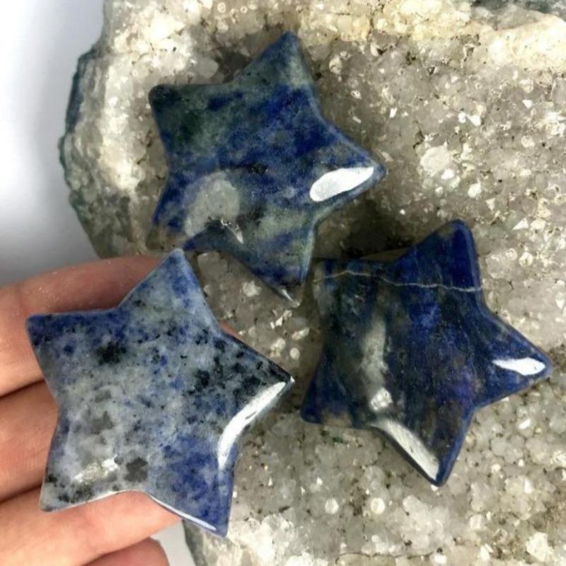Natural Sodalite Star Carvings || Intuition, Observation || South Africa