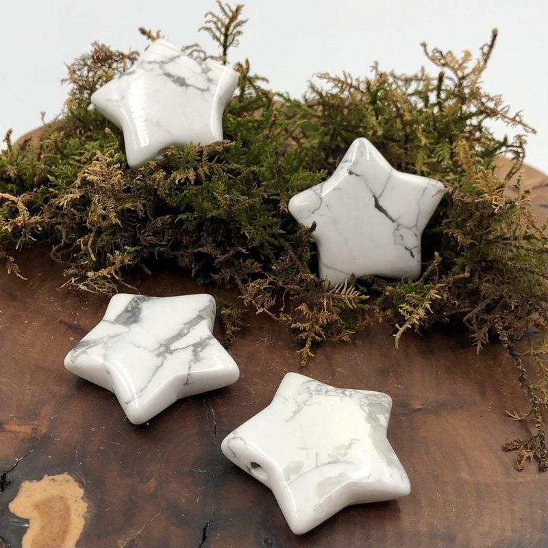 Natural White Howlite Star Pendant || Awareness, Stress, Calmness || Canada-Nature's Treasures