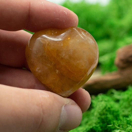 Natural Yellow Hematoid Quartz Hearts || High Vibrations, Cleansing || Madagascar-Nature's Treasures