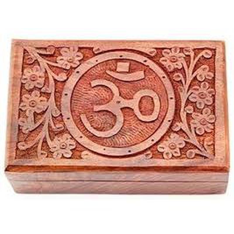 Om Symbol Carved Box-Nature's Treasures