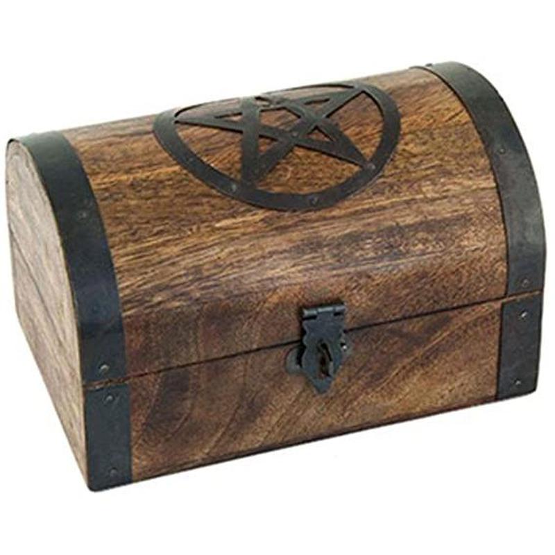 Pentacle Wooden Chest Box-Nature's Treasures