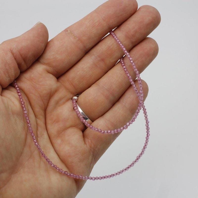 Pink Flamingo Aura Topaz Dainty Faceted Necklace || .925 Sterling Silver-Nature's Treasures