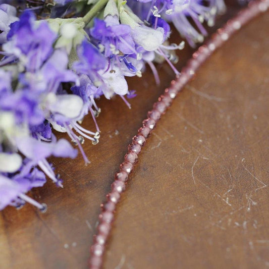 Pink Garnet Dainty Faceted Necklace || .925 Sterling Silver-Nature's Treasures