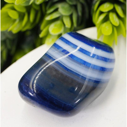 Polished Blue Dyed Agate Tumble Stone | Grounding | Brazil-Nature's Treasures