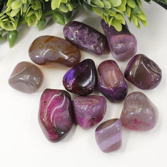 Polished Magenta-Dyed Agate Tumble Stone || Grounding, Wisdom, Awareness || Brazil-Nature's Treasures