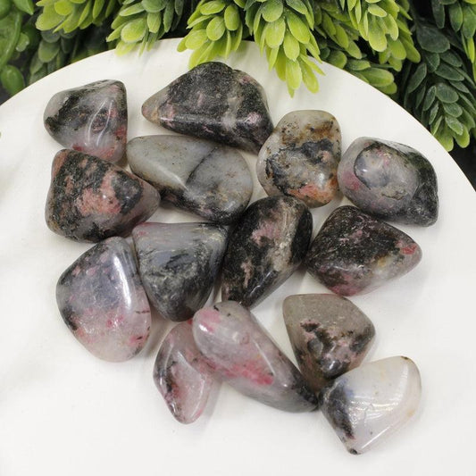Polished Rhodonite Tumble Stone || Unconditional Love, Self Healing, Past Trauma || Madagascar-Nature's Treasures