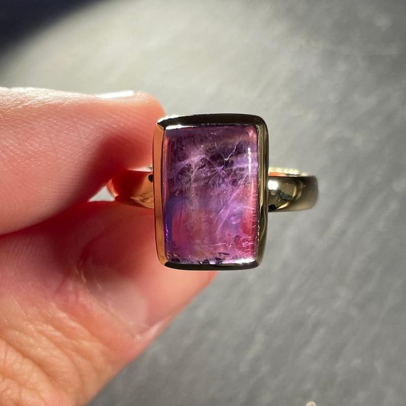 Purple Amethyst Ring || 14k Vermeil Yellow Gold-Nature's Treasures