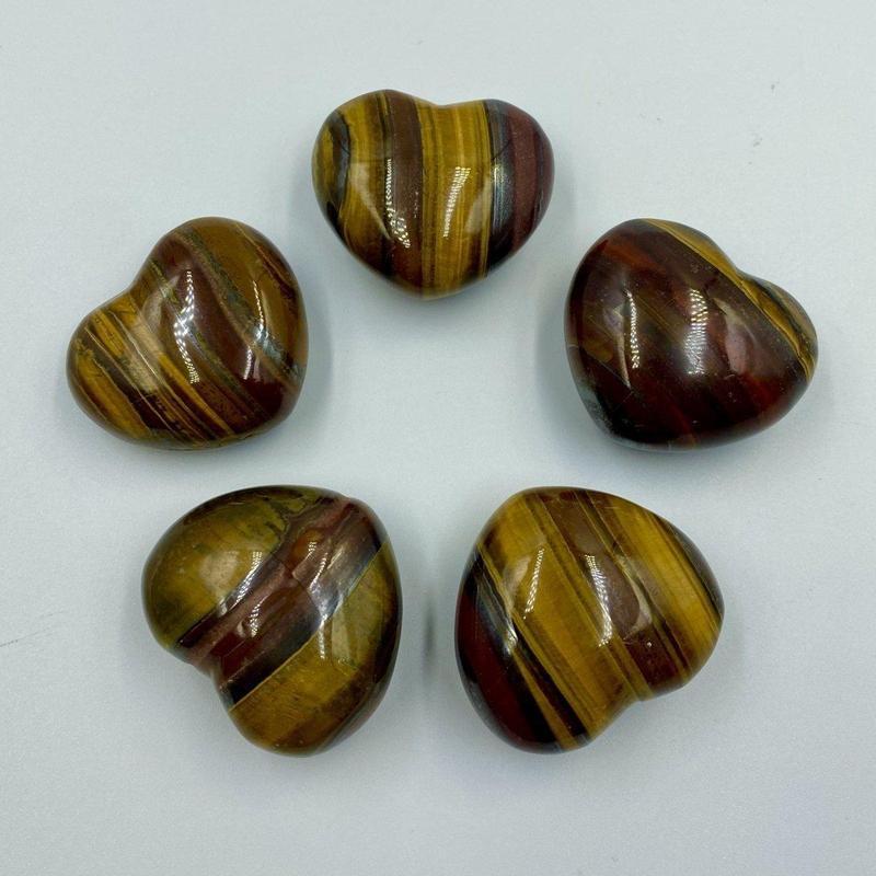 Red Tiger's Eye Puff Heart