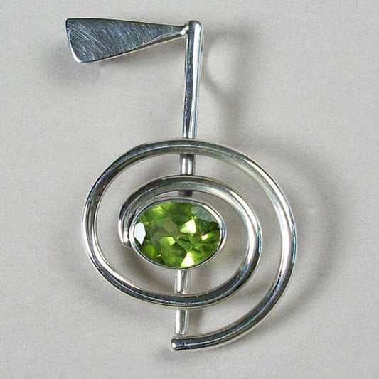 Reiki Symbol "Cho Ku Rei" Faceted Peridot Pendant || .925 Sterling Silver-Nature's Treasures