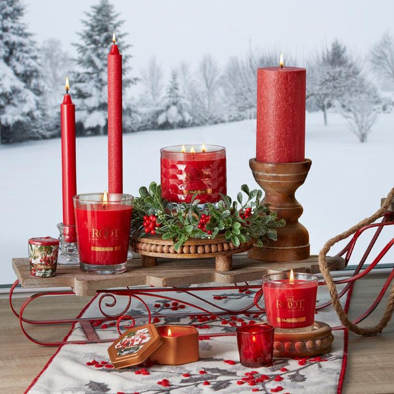Root Candles Holiday Legacy Collection || Hollyberry-Nature's Treasures