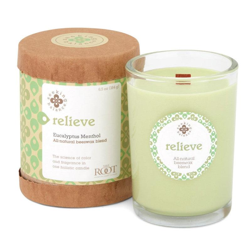 Root Candles Seeking Balance Spa Collection || Relieve - Eucalyptus Menthol-Nature's Treasures