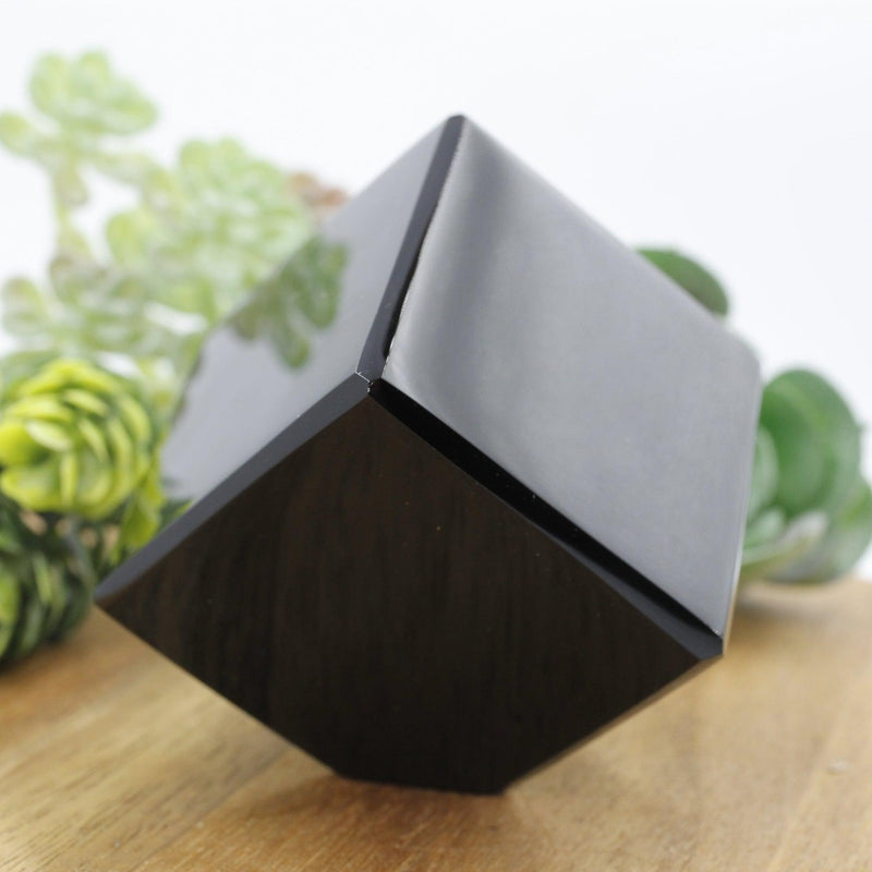 SHOW PRODUCT: Polished Small Black Obsidian Glass Cube Carvings-Nature's Treasures