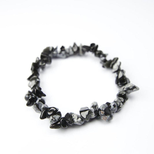 Snowflake Obsidian Chip Bracelet-Nature's Treasures