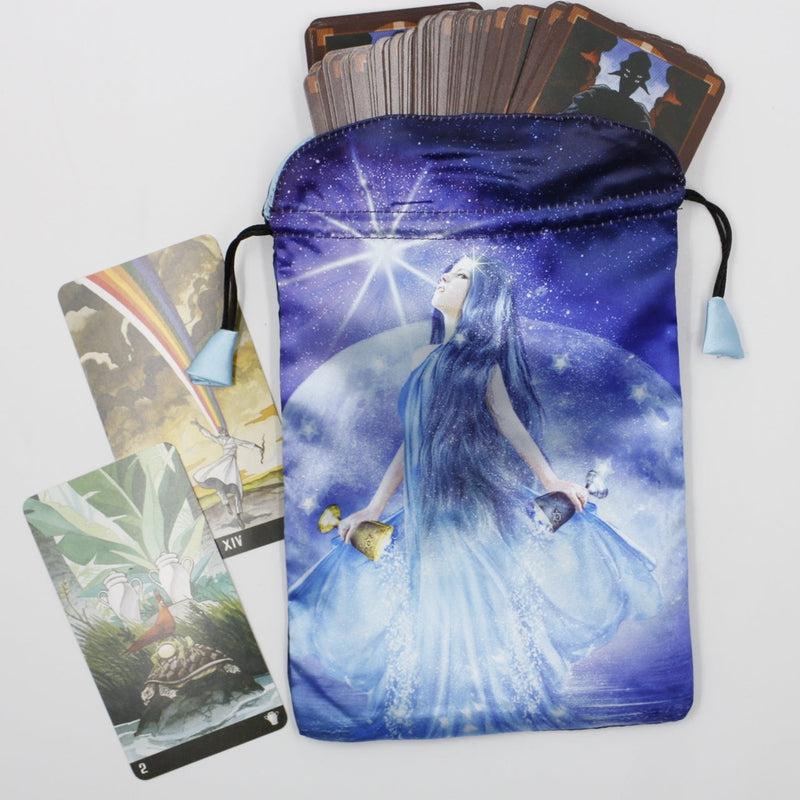 "Thelema Tarot Bag" Dupion Silk Drawstring Accessory Bag-Nature's Treasures