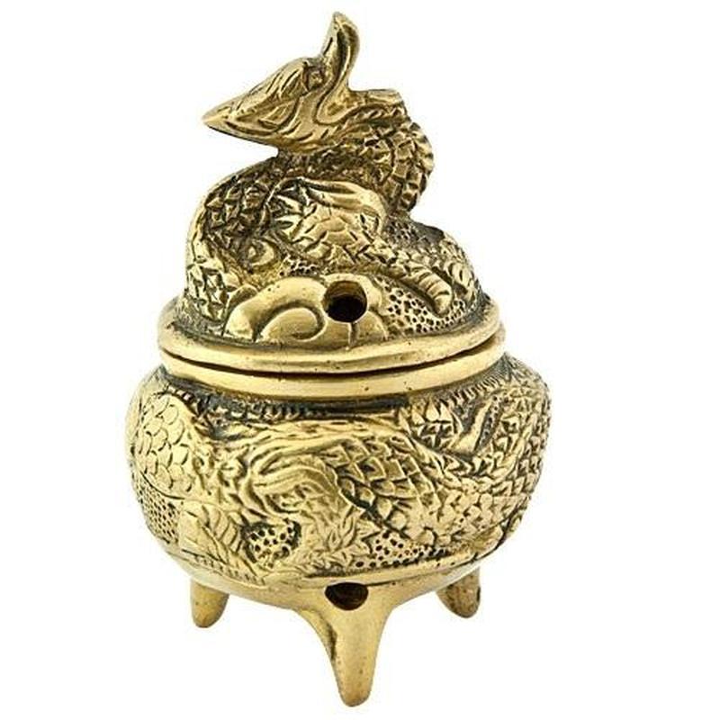 Tibetan Dragon Burner With Lid-Nature's Treasures