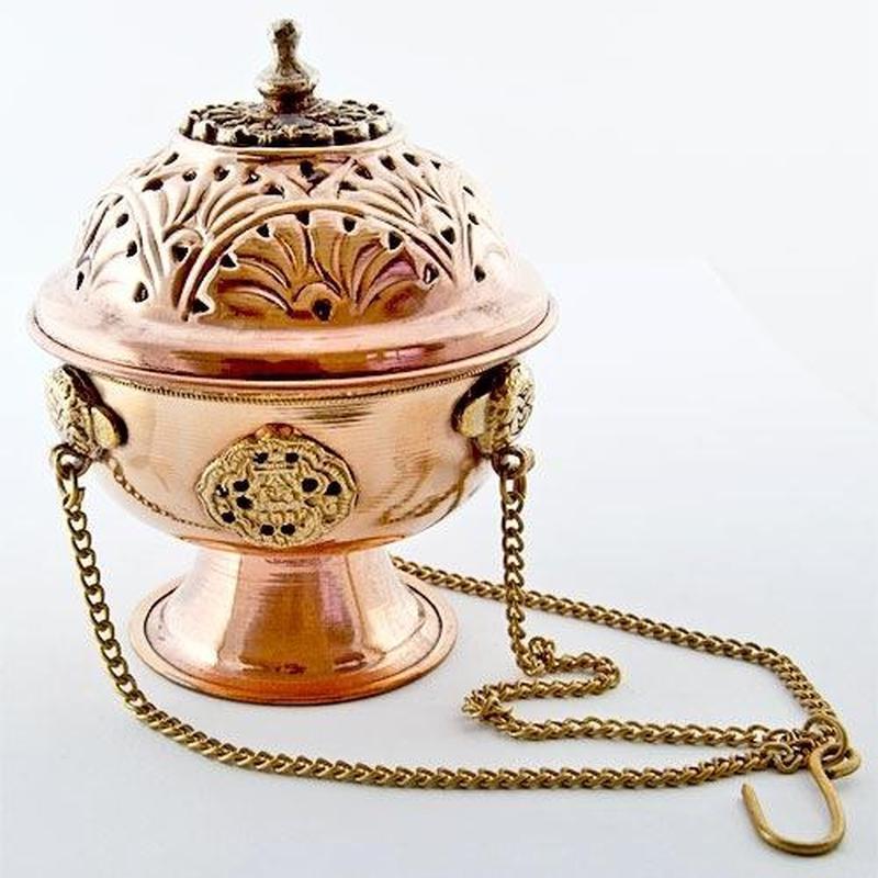 Traditional Hanging Resin Charcoal Incense Burner || Tibetan || Copper-Nature's Treasures
