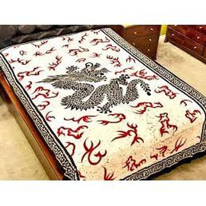 Twin Size 100% Cotton Tie Dye Tapestry || Chinese Dragon || Made in India-Nature's Treasures