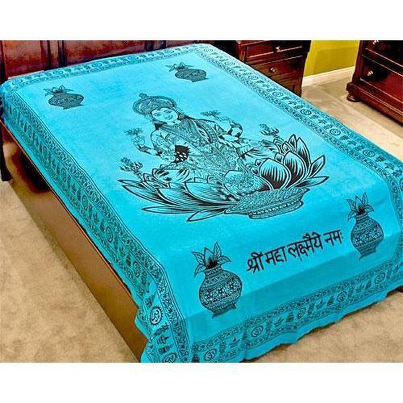 Twin Size 100% Cotton Tie Dye Tapestry || Hindu Goddess Lakshmi || Made in India-Nature's Treasures