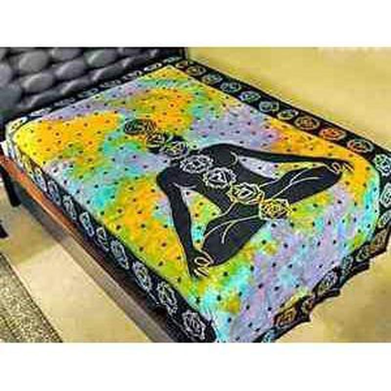 Twin Size 100% Cotton Tie Dye Tapestry || Seven Chakra || Made in India-Nature's Treasures