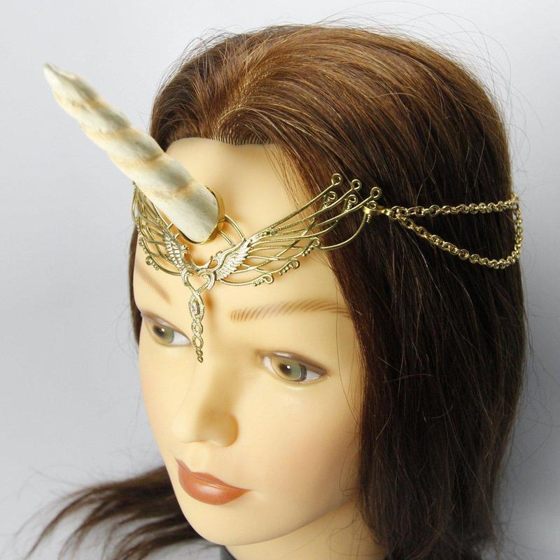 Unicorn Gold Tiara with Quartz-Nature's Treasures