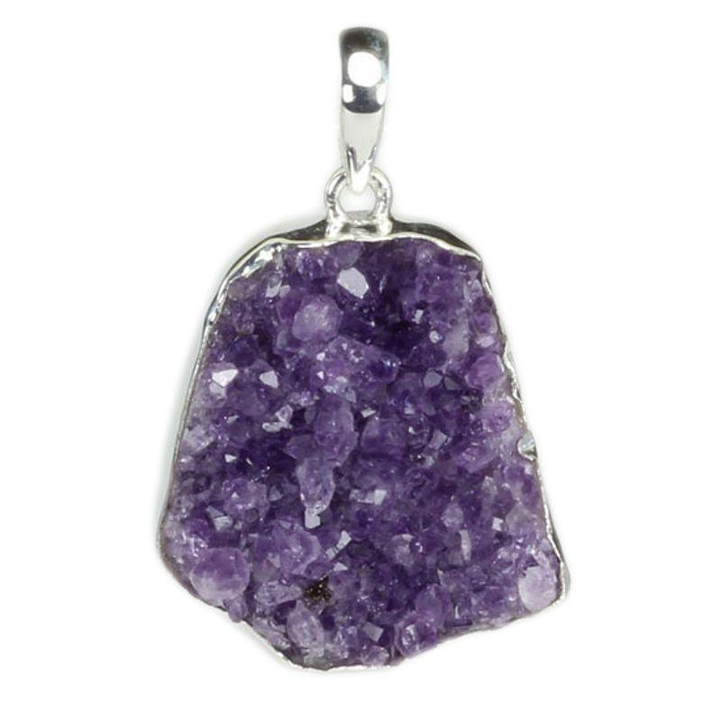 Unisex Amethyst Cluster Pendants || .925 Sterling Silver-Nature's Treasures