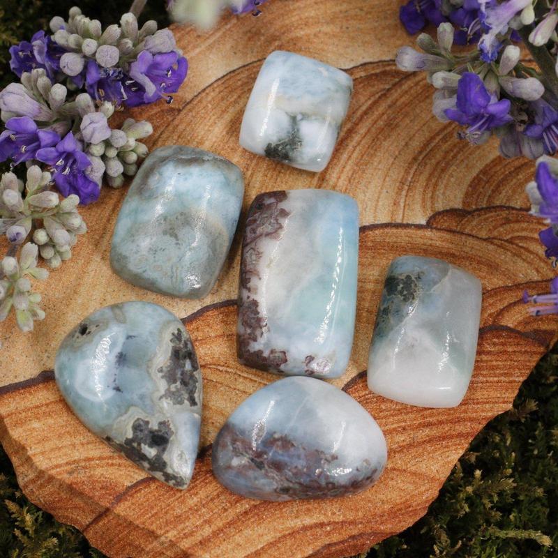 Variety of Gorgeous Larimar Cabochons Baoruco's Mountains, Dominican Republic-Nature's Treasures