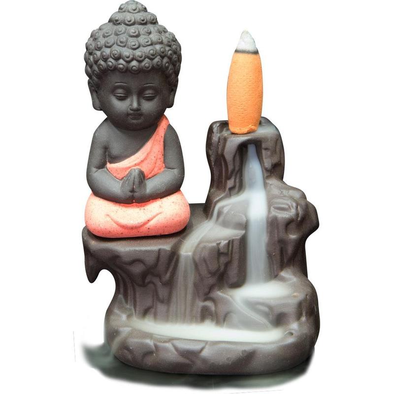 Waterfall Ceramic Buddha Backflow Incense Burner-Nature's Treasures