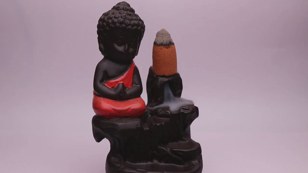 Waterfall Ceramic Buddha Backflow Incense Burner – Nature's Treasures