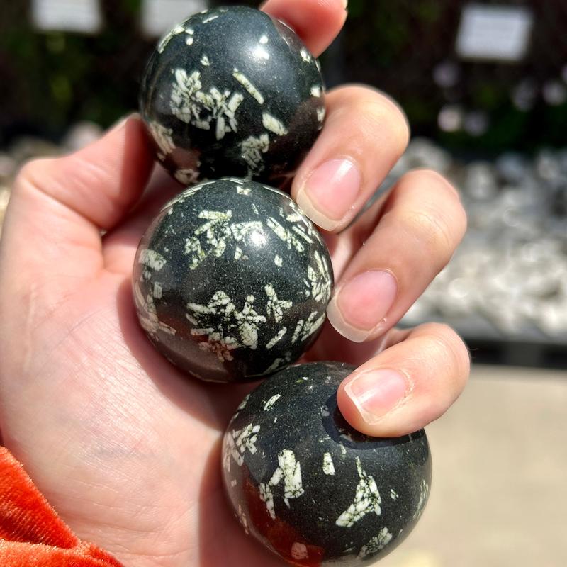 40mm Chinese Writing Stone Spheres || Trunk Show-Nature's Treasures