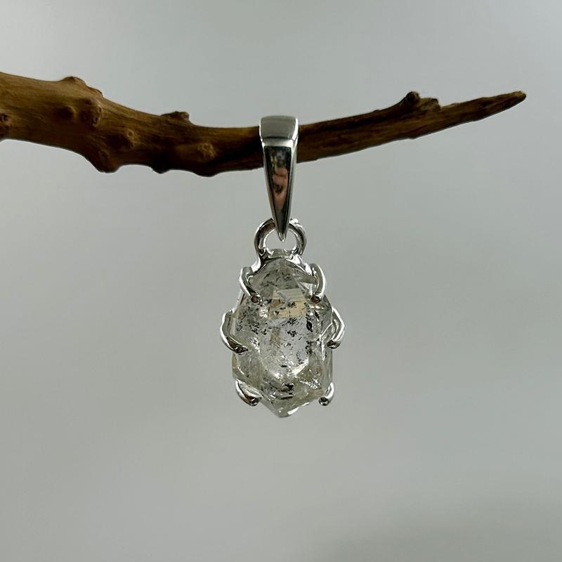 6 Prong Herkimer Diamond Pendants || .925 Sterling Silver-Nature's Treasures
