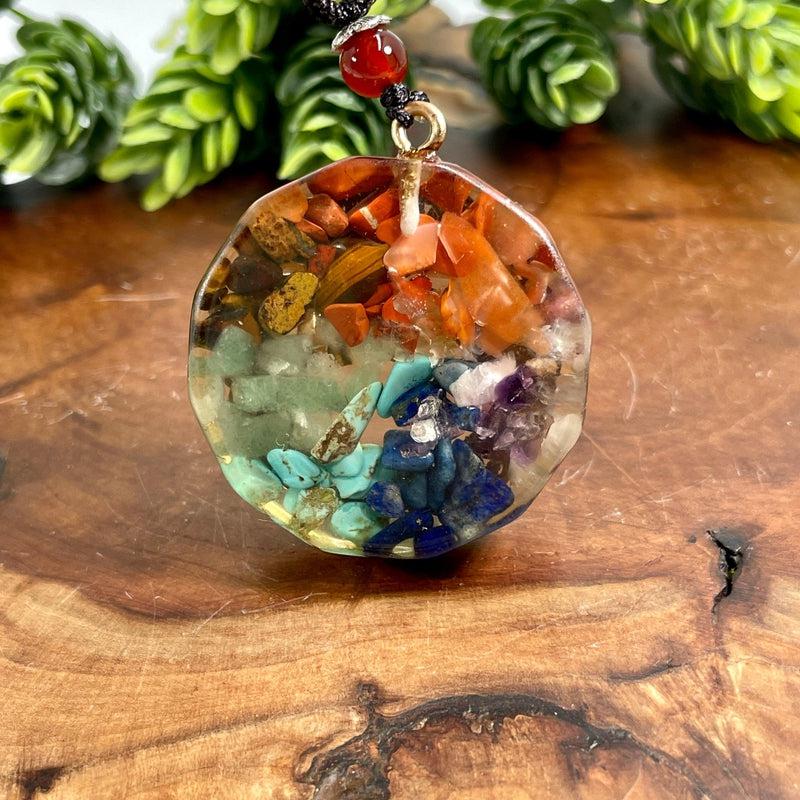 7 Chakra Orgonite Chip Necklace || Eye Of Horus-Nature's Treasures